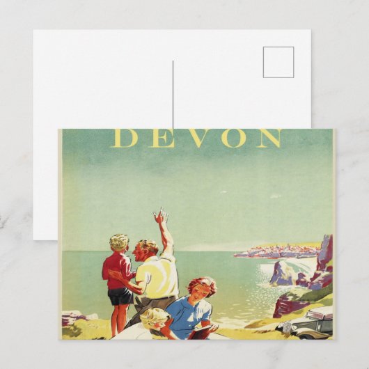 Devon Vintage Travel Briefkaart (Voorkant / Achterkant)