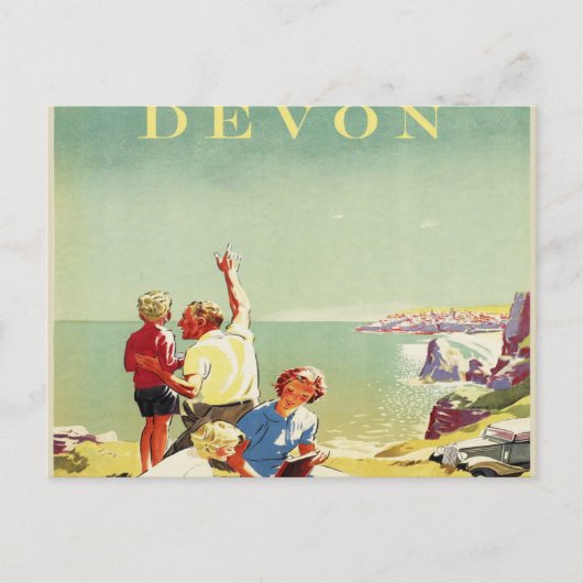 Devon Vintage Travel Briefkaart (Voorkant)