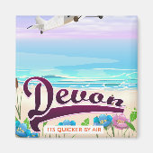 Devon vintage vluchtreisposter magneet (Voorkant)