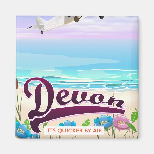 Devon vintage vluchtreisposter magneet (Voorkant)