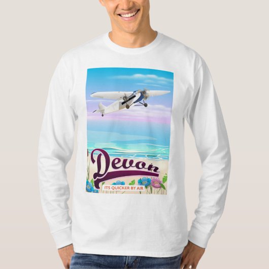 Devon vintage vluchtreisposter t-shirt (Voorkant)