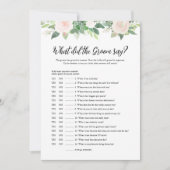 DEVON Wat zei de bruidegom Bridal Game Kaart (Voorkant)