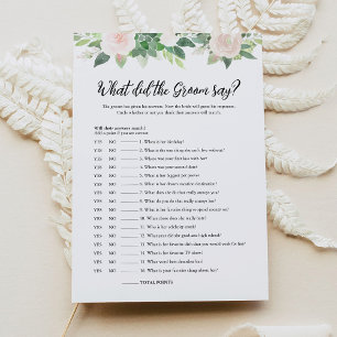 DEVON Wat zei de bruidegom Bridal Game Kaart