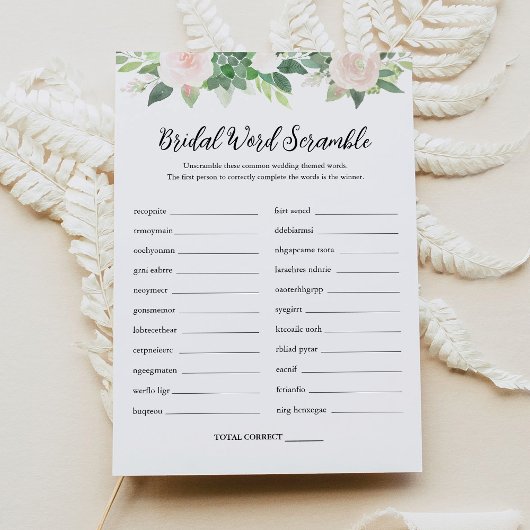 DEVON Word Scramble Vrijgezellenfeest Game Kaart