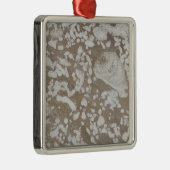 Devonian Fossil Brown & White Kerstannament Metalen Ornament (Rechts)