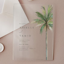 Devonport Modern Waterverf Palm Tree Wedding