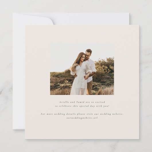 Devonport Monogram Moderne Waterverf Palmbruiloft Kaart (Achterkant)