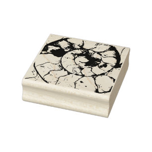 Devonshire Ammonite fossiel Rubberstempel