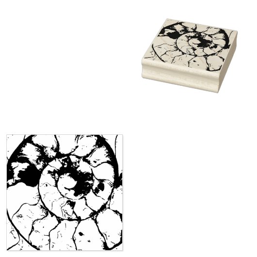 Devonshire Ammonite fossiel Rubberstempel (Gestempeld)