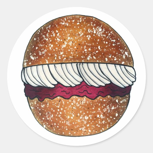 Devonshire Split British Pastry Pastries UK Baking Ronde Sticker (Voorkant)