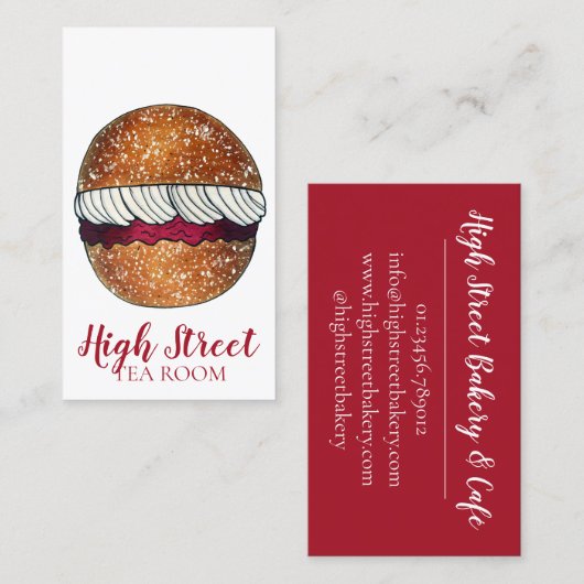 Devonshire Split Cream Jam Tea Shoppe Café Bakery Visitekaartje (Voorkant / Achterkant)