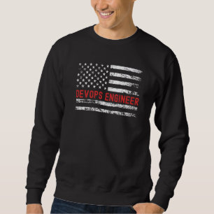 Devooit Engineer USA Flag Profession Retro Job Tit Trui
