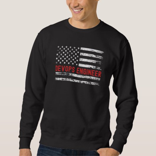 Devooit Engineer USA Flag Profession Retro Job Tit Trui (Voorkant)
