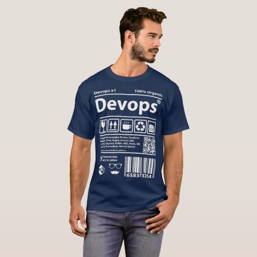 Devooit streepjescode programmeercomputers broncod t-shirt (Voorkant volledig)