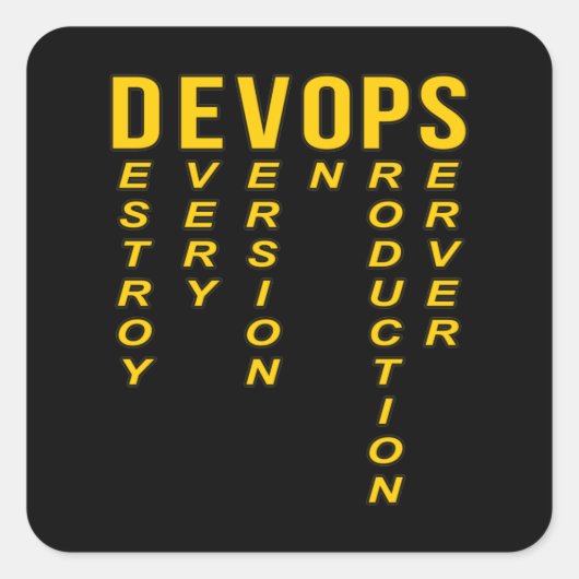 Devops Definition Technical Computer IT Programmer Vierkante Sticker (Voorkant)