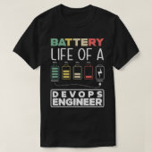 DevOps Engineer Battery Life Cloud Computing T-shirt (Design voorkant)