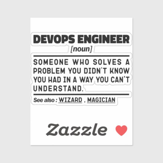 Devops Engineer Definition Afstuderen Grappig Geze Sticker (Vel)
