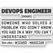 Devops Engineer Definition Afstuderen Grappig Geze Sticker (Voorkant)