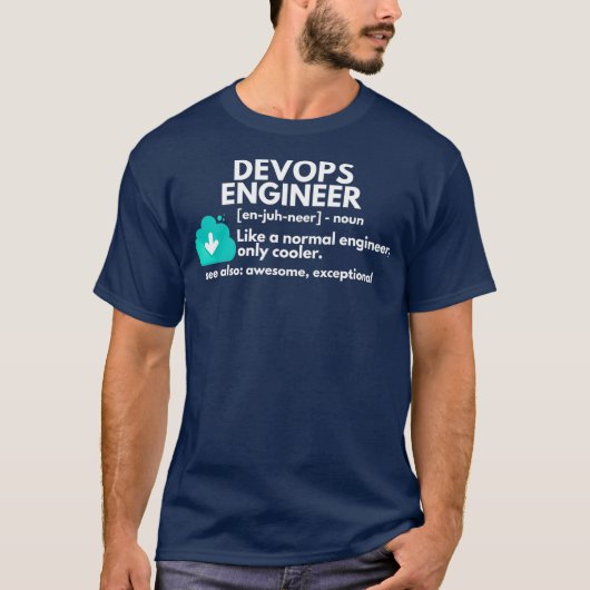 DevOps Engineer Definition Funny Engineering T-shirt (Voorkant)