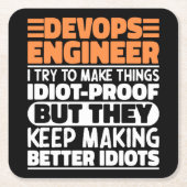 DevOps Engineer Ik probeer dingen grappig te zegge Kartonnen Onderzetters (Voorkant)