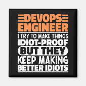 DevOps Engineer Ik probeer dingen grappig te zegge Magneet (Voorkant)