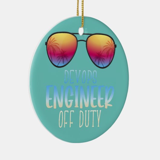 DevOps Engineer off Duty Funny Summer Vacation Keramisch Ornament (Rechts)