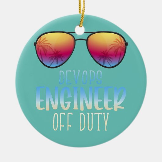 DevOps Engineer off Duty Funny Summer Vacation Keramisch Ornament (Voorkant)