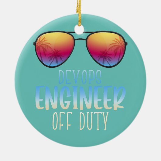 DevOps Engineer off Duty Funny Summer Vacation Keramisch Ornament (Achterkant)