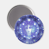 DevorahBlueCosmos ronde magneet (Voorkant / Achterkant)