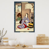 Devote Wife Chiyo Mizuno Toshikata 1902 Poster (Keuken)