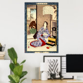 Devote Wife Chiyo Mizuno Toshikata 1902 Poster (Thuiskantoor)