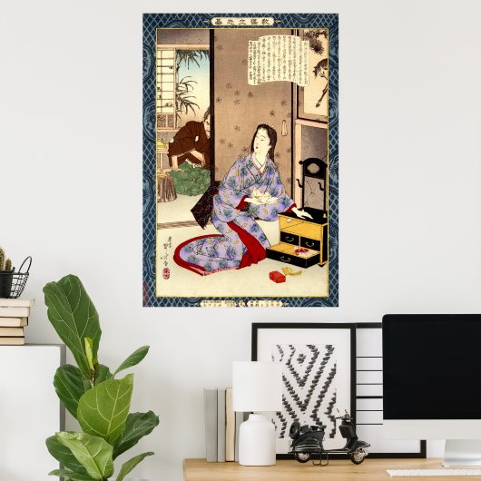 Devote Wife Chiyo Mizuno Toshikata 1902 Poster (Thuiskantoor)