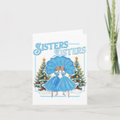 Devoted Sisters White Xmas Merry Christmas Snowfla Kaart (Voorkant)