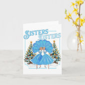 Devoted Sisters White Xmas Merry Christmas Snowfla Kaart (Gele Bloem)