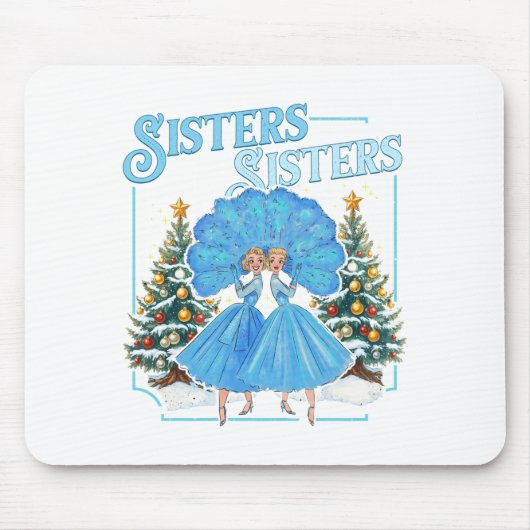 Devoted Sisters White Xmas Merry Christmas Snowfla Muismat (Voorkant)