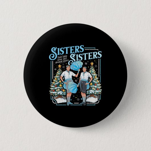 Devoted Sisters White Xmas Merry Christmas Snowfla Ronde Button 5,7 Cm (Voorkant)