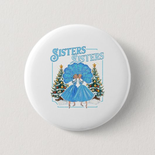 Devoted Sisters White Xmas Merry Christmas Snowfla Ronde Button 5,7 Cm (Voorkant)