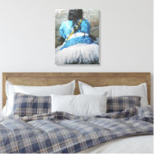 Devotee Kneeling in Sacred Waters for Iemanjá Cele Canvas Afdruk (Insitu (Slaapkamer))