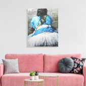 Devotee Kneeling in Sacred Waters for Iemanjá Cele Canvas Afdruk (Insitu (Woonkamer))