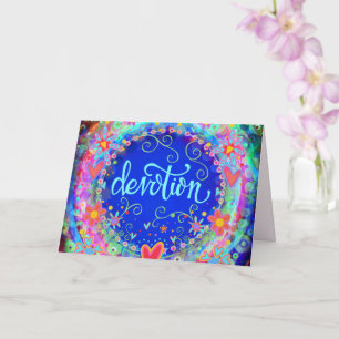 Devotie Blauw Bloemen Whimsical Plezier Kaart