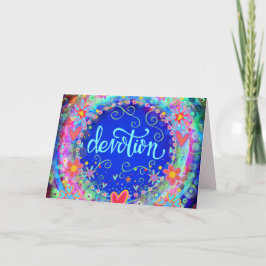 Devotie  Blauw Bloemen Whimsical Plezier Kaart