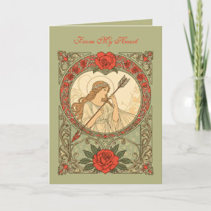 Devotie Vintage Art Nouveau Romantiek Kaart