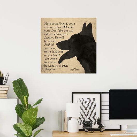"Devotion"  Poster van Shepherd Dog (Thuiskantoor)