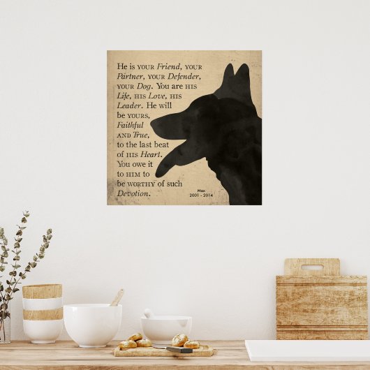 "Devotion"  Poster van Shepherd Dog (Keuken)