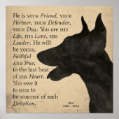"Devotion"  stijl Doberman Poster (Voorkant)