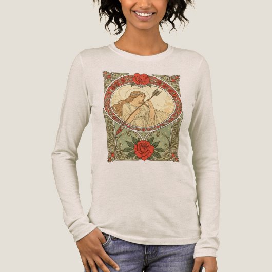 Devotion Vintage Art Nouveau Romance Tri-Blend Shirt (Voorkant)