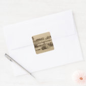 Devotions at the Arakan Pagoda, Mandalay, Vierkante Sticker (Envelop)