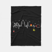 Devoxtee Christmas Tree Heartbeat Funny Christmas Fleece Deken (Voorkant)