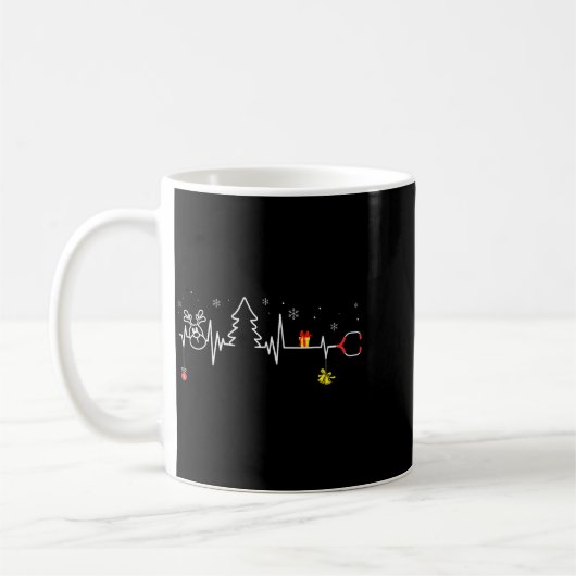 Devoxtee Christmas Tree Heartbeat Funny Christmas  Koffiemok (Links)