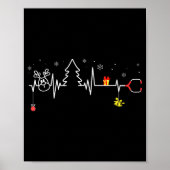 Devoxtee Christmas Tree Heartbeat Funny Christmas  Poster (Voorkant)